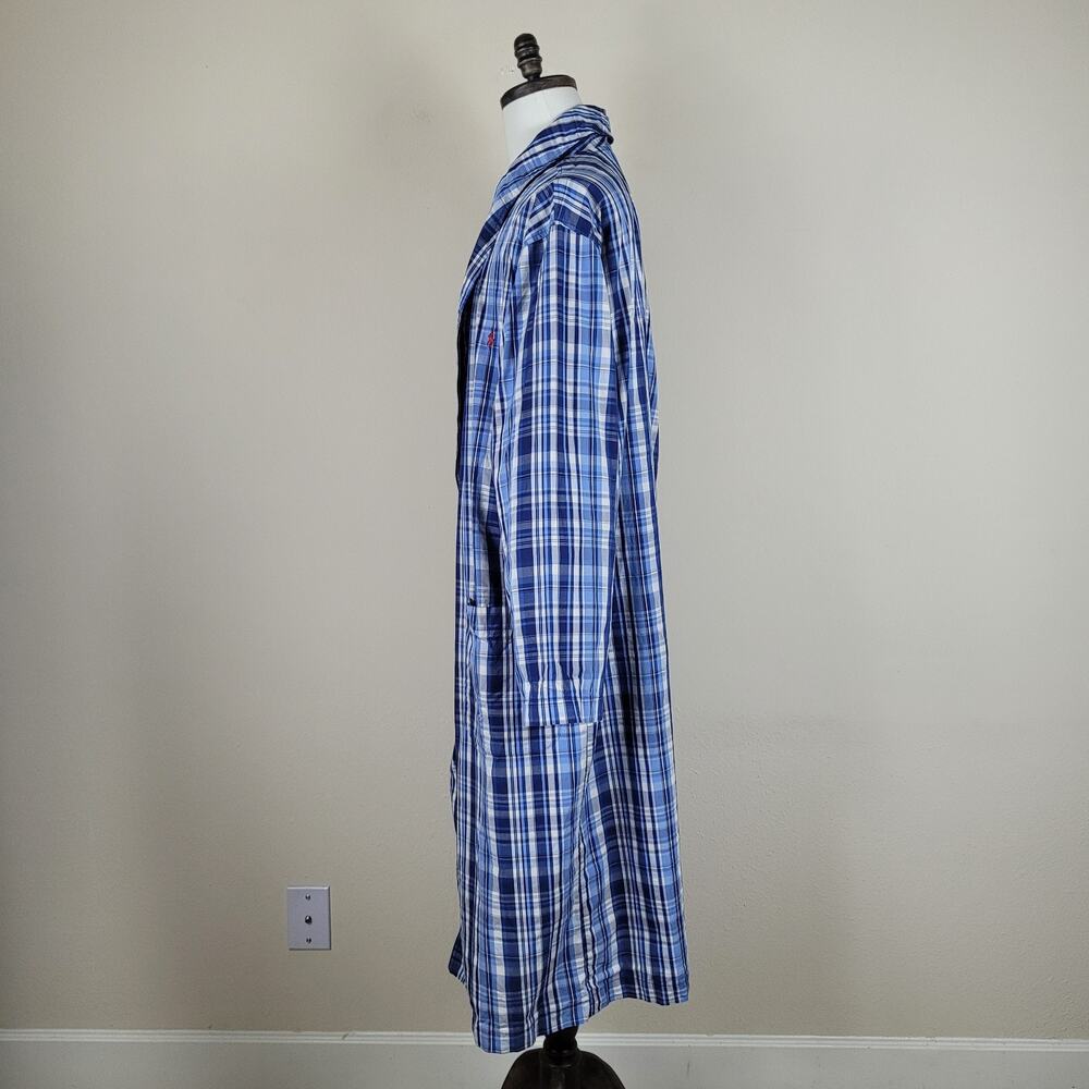 Polo Ralph Lauren Robe Mens Small Medium Blue Plaid Belted Comfort Lightweight - Picture 6 of 8